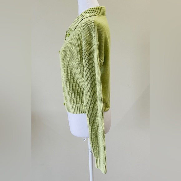 hollister Co EUC Long Sleeve Green Front Button Cardigan Sweater Size Small - Picture 4 of 5